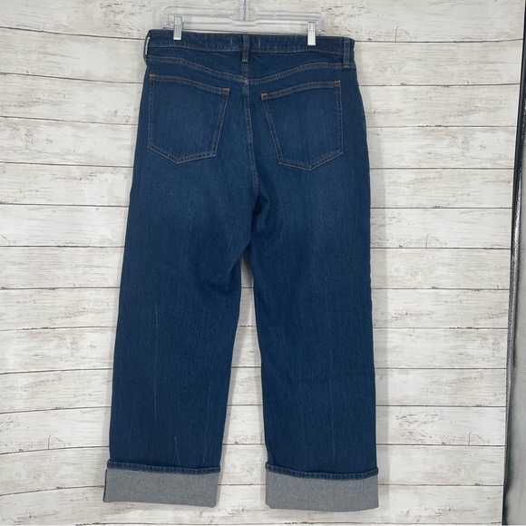 Abercrombie & Fitch The 90's Relaxed Jean High Rise Size 32 Dark Wash Curve Love - Picture 4 of 11